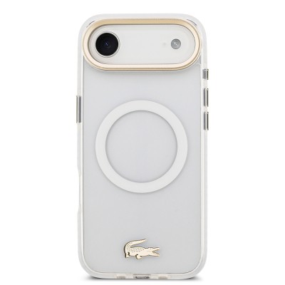 Apple iPhone 17 Air Case Lacoste Original Licensed M-Safe Charging Feature Gold Crocodile Logo Frosted Cover - 6