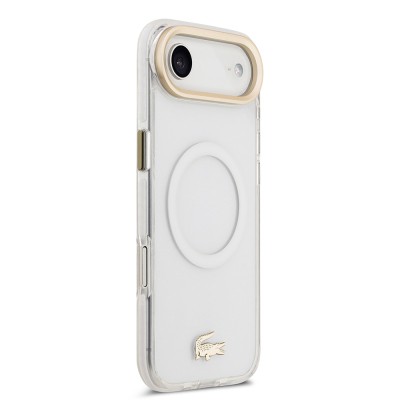 Apple iPhone 17 Air Case Lacoste Original Licensed M-Safe Charging Feature Gold Crocodile Logo Frosted Cover - 7