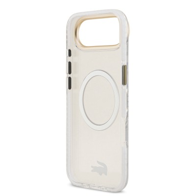 Apple iPhone 17 Air Case Lacoste Original Licensed M-Safe Charging Feature Gold Crocodile Logo Frosted Cover - 10