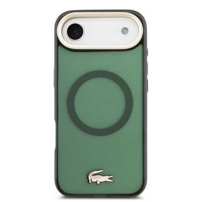 Apple iPhone 17 Air Case Lacoste Original Licensed M-Safe Charging Feature Gold Crocodile Logo Frosted Cover - 13