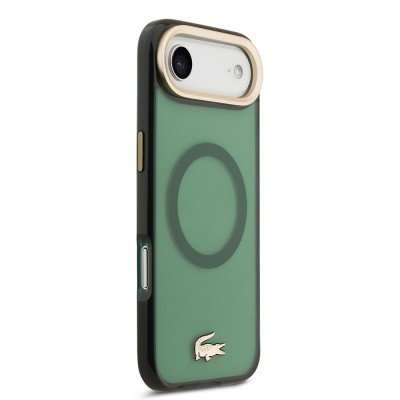 Apple iPhone 17 Air Case Lacoste Original Licensed M-Safe Charging Feature Gold Crocodile Logo Frosted Cover - 14