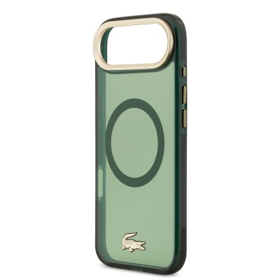 Apple iPhone 17 Air Case Lacoste Original Licensed M-Safe Charging Feature Gold Crocodile Logo Frosted Cover - 16