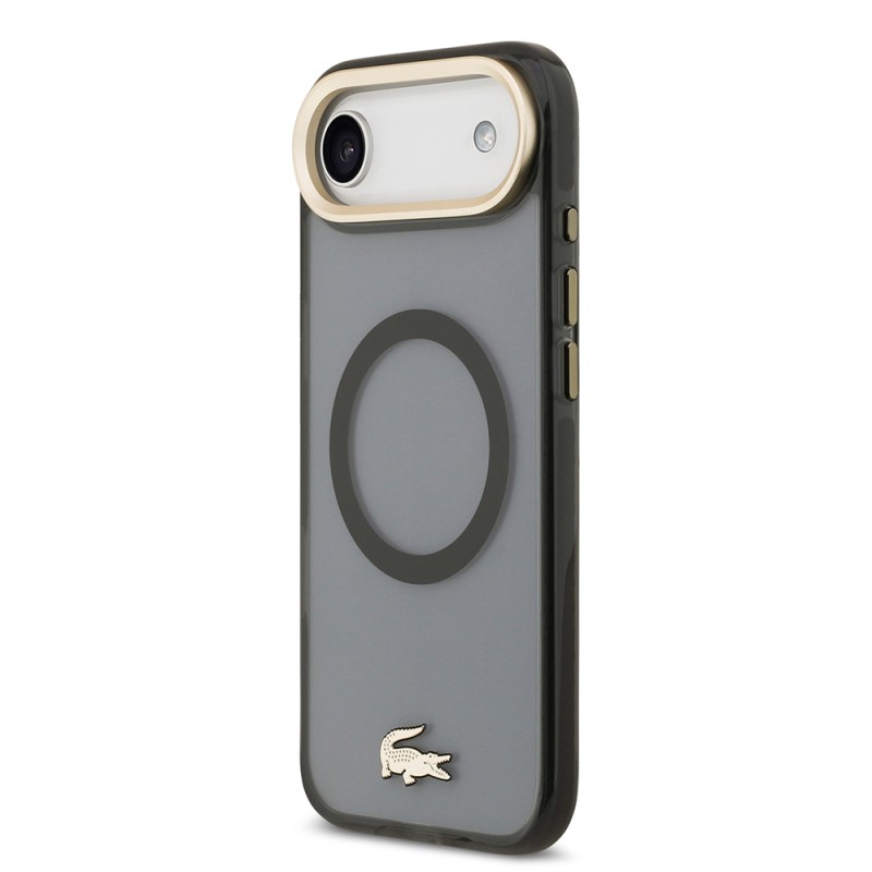 Apple iPhone 17 Air Case Lacoste Original Licensed M-Safe Charging Feature Gold Crocodile Logo Frosted Cover - 19