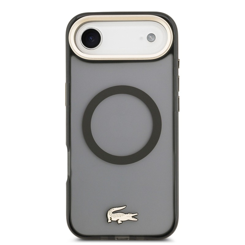 Apple iPhone 17 Air Case Lacoste Original Licensed M-Safe Charging Feature Gold Crocodile Logo Frosted Cover - 20