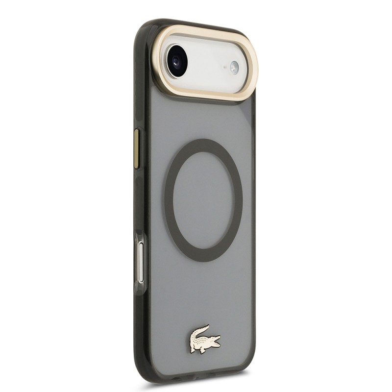 Apple iPhone 17 Air Case Lacoste Original Licensed M-Safe Charging Feature Gold Crocodile Logo Frosted Cover - 21