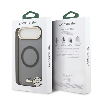 Apple iPhone 17 Air Case Lacoste Original Licensed M-Safe Charging Feature Gold Crocodile Logo Frosted Cover - 25