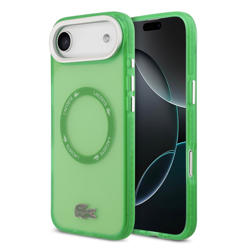 Apple iPhone 17 Air Case Lacoste Original Licensed M-Safe Charging Feature Iconic Crocodile Logo Frosted Cover - 3