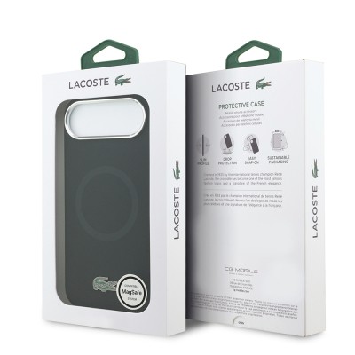 Apple iPhone 17 Air Case Lacoste Original Licensed M-Safe Charging Feature Iconic Logo Metal Camera Frame Silicone Cover - 17