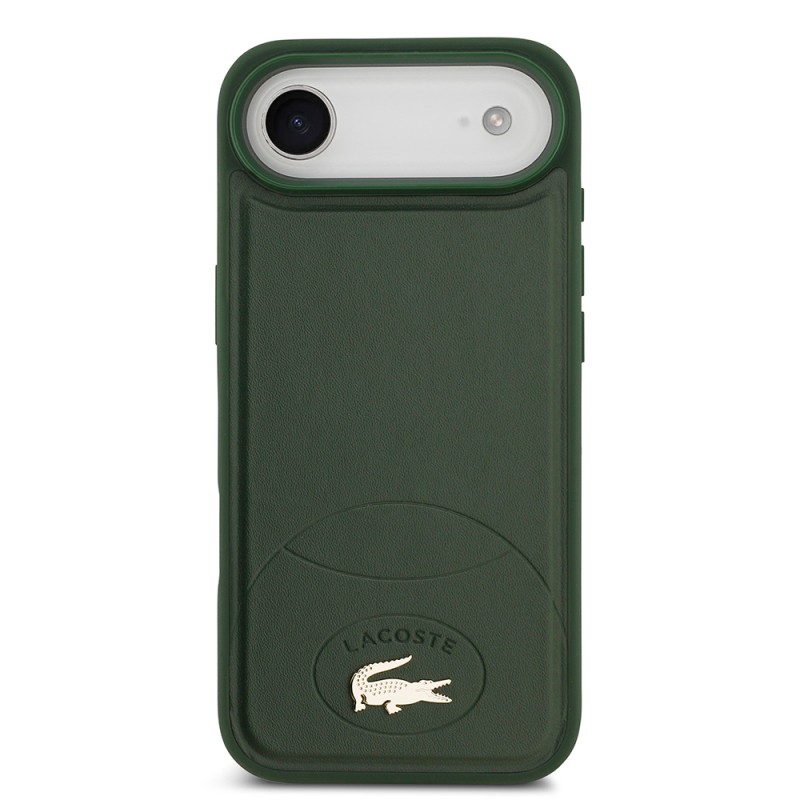 Apple iPhone 17 Air Case Lacoste Original Licensed M-Safe Charging Feature PU Leather Design Metal Logo Cover - 5