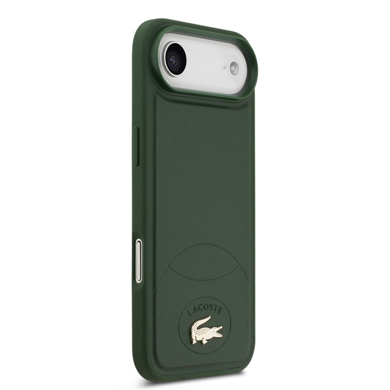Apple iPhone 17 Air Case Lacoste Original Licensed M-Safe Charging Feature PU Leather Design Metal Logo Cover - 6