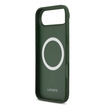 Apple iPhone 17 Air Case Lacoste Original Licensed M-Safe Charging Feature PU Leather Design Metal Logo Cover - 9