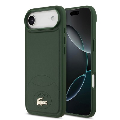 Apple iPhone 17 Air Case Lacoste Original Licensed M-Safe Charging Feature PU Leather Design Metal Logo Cover - 2