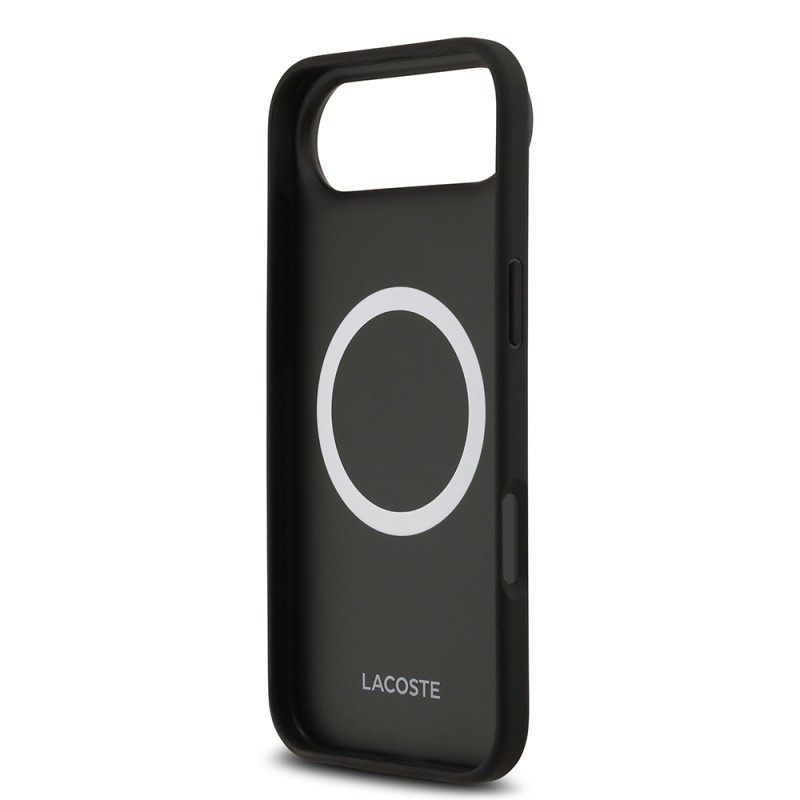 Apple iPhone 17 Air Case Lacoste Original Licensed M-Safe Charging Feature PU Leather Design Metal Logo Cover - 15