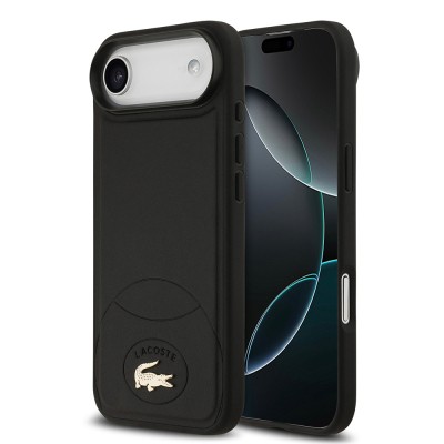 Apple iPhone 17 Air Case Lacoste Original Licensed M-Safe Charging Feature PU Leather Design Metal Logo Cover - 3