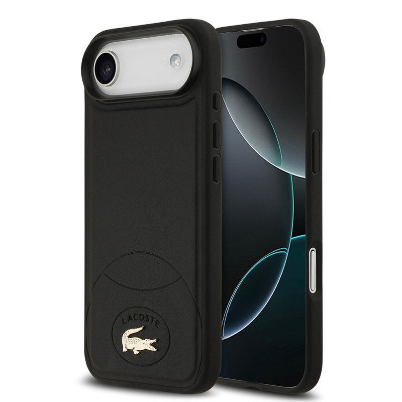 Apple iPhone 17 Air Case Lacoste Original Licensed M-Safe Charging Feature PU Leather Design Metal Logo Cover - 3