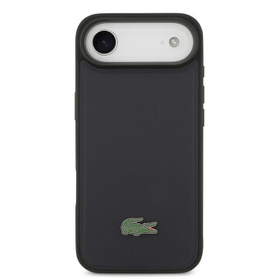 Apple iPhone 17 Air Case Lacoste Original Licensed M-Safe Charging Feature PU Pique Pattern Metal Logo Card Holder Cover - 6