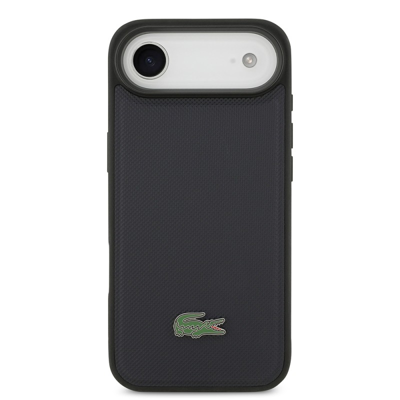 Apple iPhone 17 Air Case Lacoste Original Licensed M-Safe Charging Feature PU Pique Pattern Metal Logo Card Holder Cover - 6