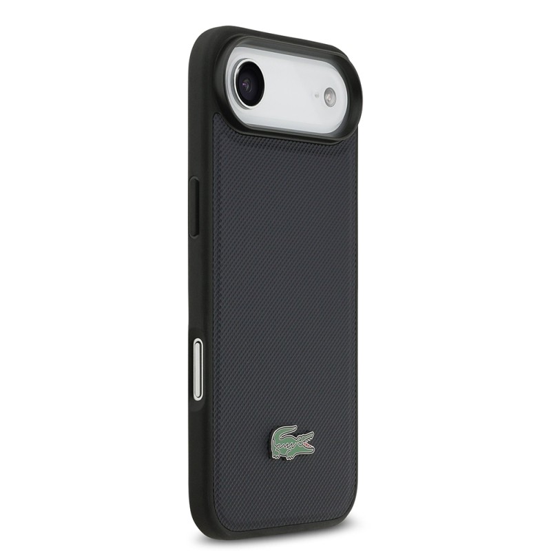Apple iPhone 17 Air Case Lacoste Original Licensed M-Safe Charging Feature PU Pique Pattern Metal Logo Card Holder Cover - 7