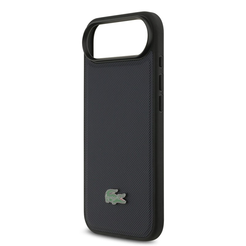 Apple iPhone 17 Air Case Lacoste Original Licensed M-Safe Charging Feature PU Pique Pattern Metal Logo Card Holder Cover - 9