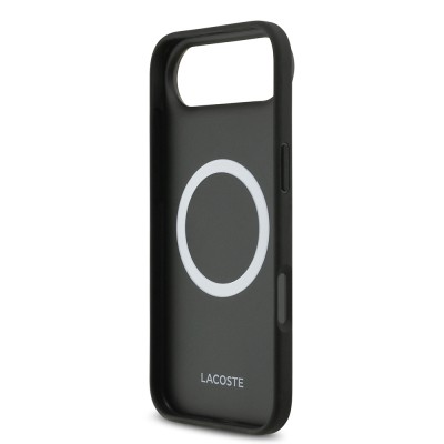 Apple iPhone 17 Air Case Lacoste Original Licensed M-Safe Charging Feature PU Pique Pattern Metal Logo Card Holder Cover - 10