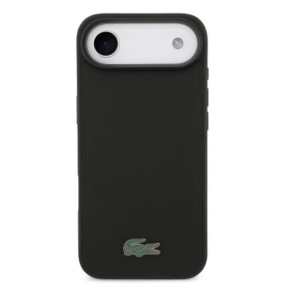 Apple iPhone 17 Air Case Lacoste Original Licensed M-Safe Charging Feature PU Pique Pattern Metal Logo Card Holder Cover - 34