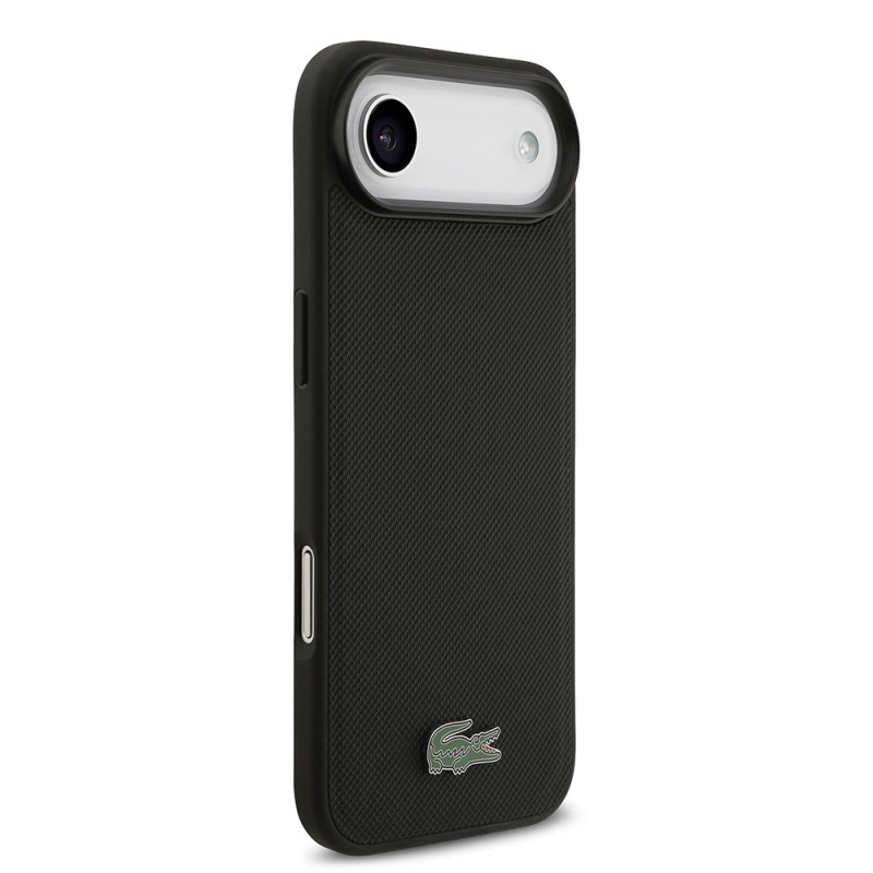Apple iPhone 17 Air Case Lacoste Original Licensed M-Safe Charging Feature PU Pique Pattern Metal Logo Card Holder Cover - 35