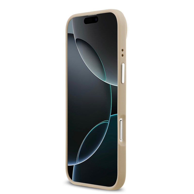Apple iPhone 17 Air Case Lacoste Original Licensed M-safe Charging Feature PU Pique Pattern Stand Metal Logo Cover - 7