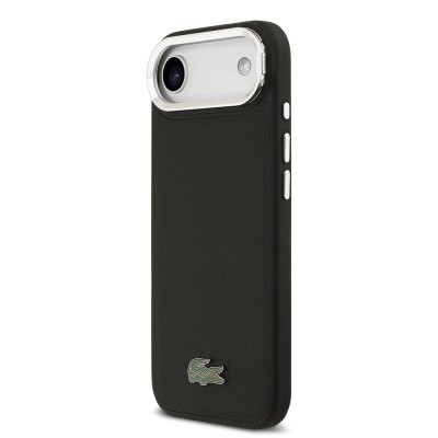 Apple iPhone 17 Air Case Lacoste Original Licensed M-safe Charging Feature PU Pique Pattern Stand Metal Logo Cover - 11