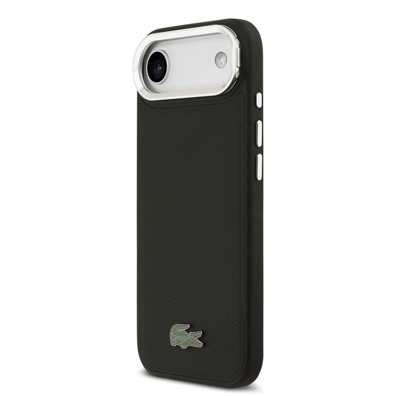 Apple iPhone 17 Air Case Lacoste Original Licensed M-safe Charging Feature PU Pique Pattern Stand Metal Logo Cover - 11