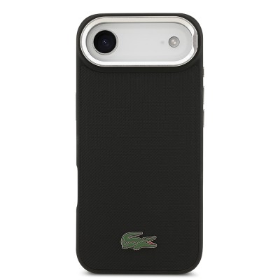 Apple iPhone 17 Air Case Lacoste Original Licensed M-safe Charging Feature PU Pique Pattern Stand Metal Logo Cover - 12
