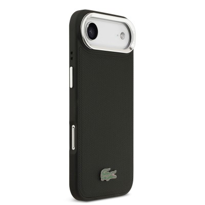 Apple iPhone 17 Air Case Lacoste Original Licensed M-safe Charging Feature PU Pique Pattern Stand Metal Logo Cover - 13