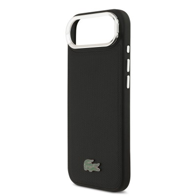 Apple iPhone 17 Air Case Lacoste Original Licensed M-safe Charging Feature PU Pique Pattern Stand Metal Logo Cover - 15