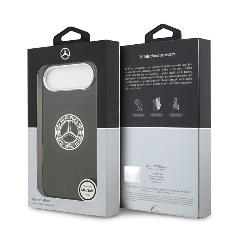 Apple iPhone 17 Air Case Mercedes Benz Original Licensed M-Safe Charging Feature Dual Layer PC Nostalgic Star Design Cover - 10