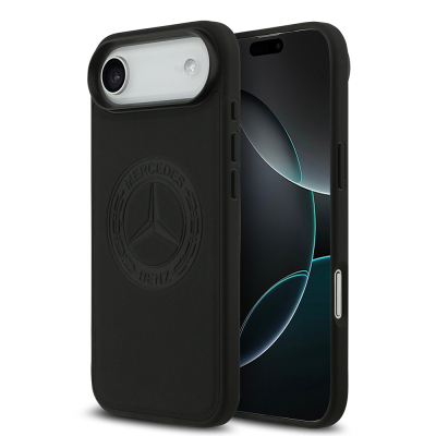 Apple iPhone 17 Air Case Mercedes Benz Original Licensed M-Safe Charging Feature Genuine Leather Nostalgic Star Design Cover - Mercedes Benz