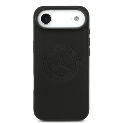 Apple iPhone 17 Air Case Mercedes Benz Original Licensed M-Safe Charging Feature Genuine Leather Nostalgic Star Design Cover - 5