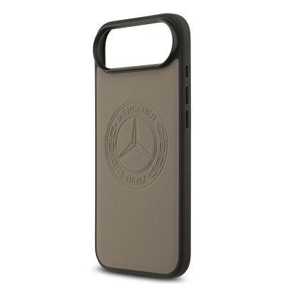 Apple iPhone 17 Air Case Mercedes Benz Original Licensed M-Safe Charging Feature Genuine Leather Nostalgic Star Design Cover - 15