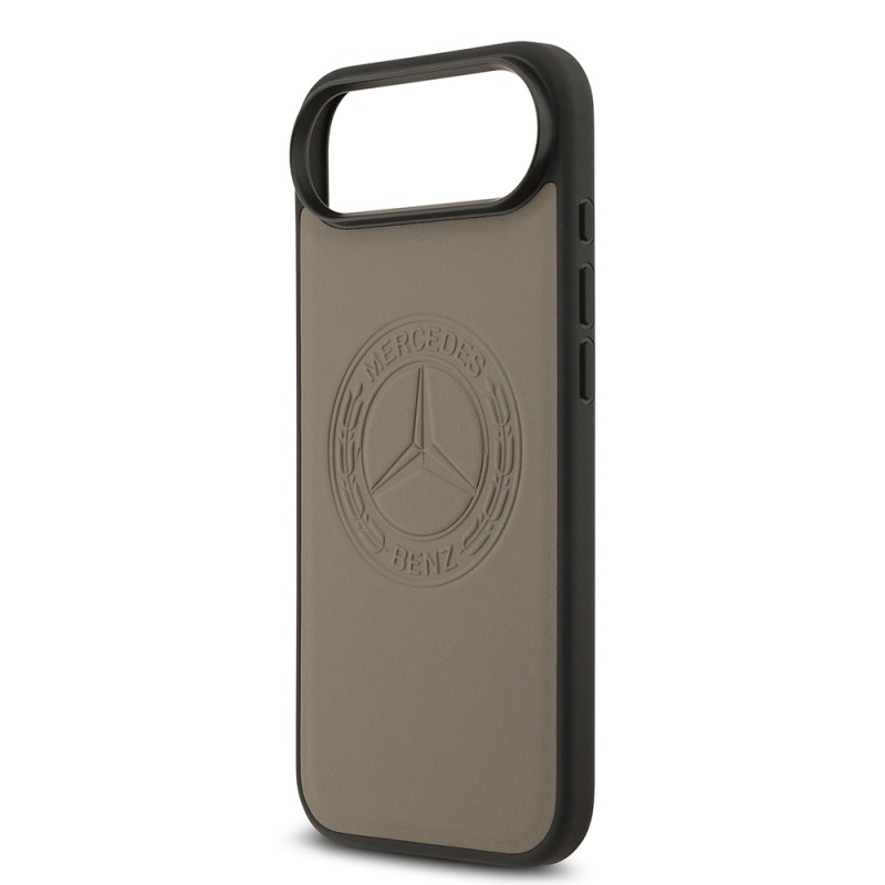 Apple iPhone 17 Air Case Mercedes Benz Original Licensed M-Safe Charging Feature Genuine Leather Nostalgic Star Design Cover - 15