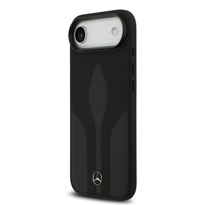 Apple iPhone 17 Air Case Mercedes Benz Original Licensed M-Safe Charging Feature Textured Patterned Leather Cover - 4