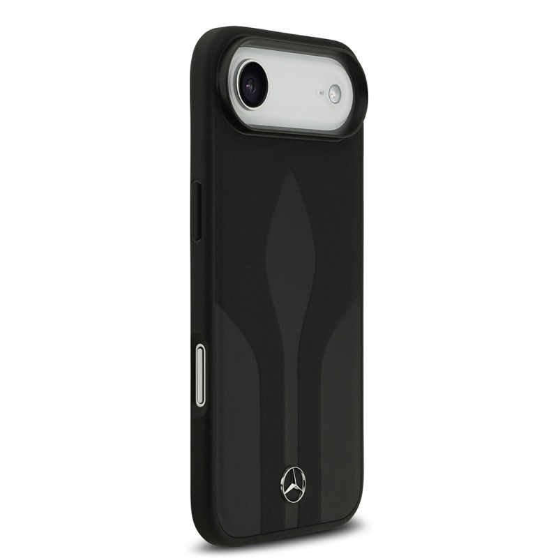 Apple iPhone 17 Air Case Mercedes Benz Original Licensed M-Safe Charging Feature Textured Patterned Leather Cover - 6