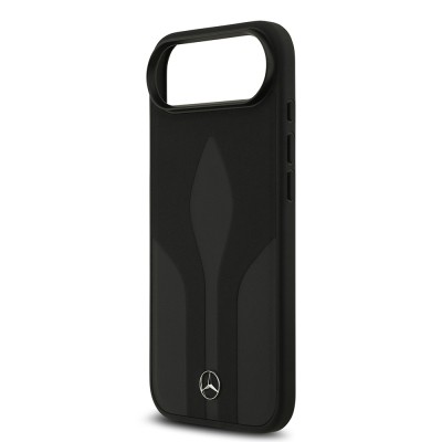 Apple iPhone 17 Air Case Mercedes Benz Original Licensed M-Safe Charging Feature Textured Patterned Leather Cover - 8