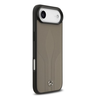 Apple iPhone 17 Air Case Mercedes Benz Original Licensed M-Safe Charging Feature Textured Patterned Leather Cover - 13