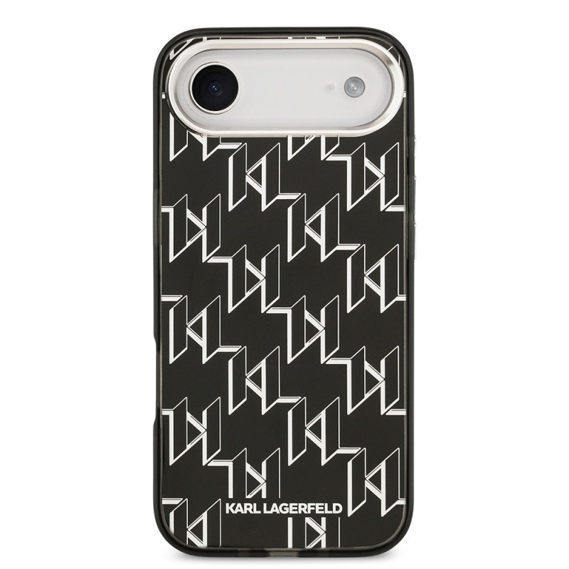 Apple iPhone 17 Air Case Original Licensed M-Safe Charging Feature Karl Lagerfeld IML Printed Monogram Design Cover - 4