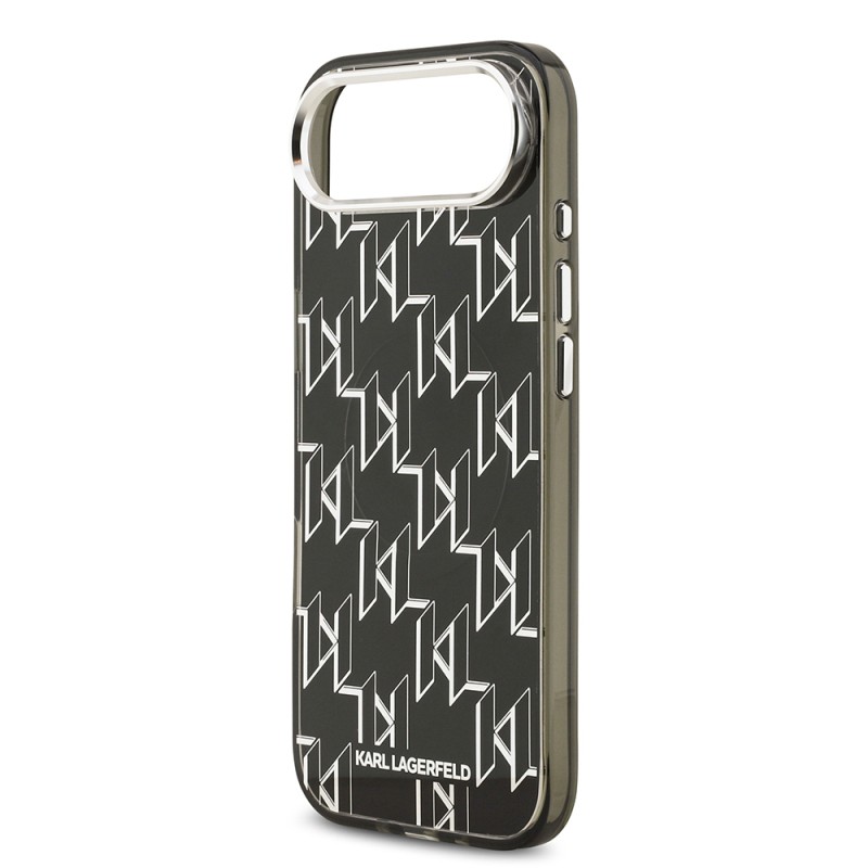 Apple iPhone 17 Air Case Original Licensed M-Safe Charging Feature Karl Lagerfeld IML Printed Monogram Design Cover - 7