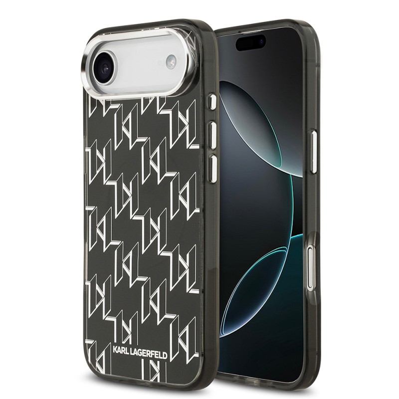 Apple iPhone 17 Air Case Original Licensed M-Safe Charging Feature Karl Lagerfeld IML Printed Monogram Design Cover - 2