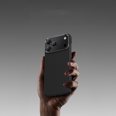 Apple iPhone 17 Air Kılıf Benks M-safe Şarj Özellikli Metal Kamera Çerçeveli Magnetik ArmorAir 600D Kevlar Karbon Fiber Kapak - 4