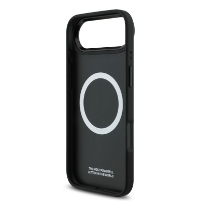 Apple iPhone 17 Air Kılıf BMW Orjinal Lisanslı M-safe Şarj Özellikli Deri Arka Yüzey Metal Logolu Delikli Şerit Tasarımlı Kapak - 10