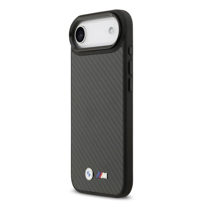 Apple iPhone 17 Air Kılıf BMW Orjinal Lisanslı M-safe Şarj Özellikli Karbon Fiber Metal Logolu Kapak - 3
