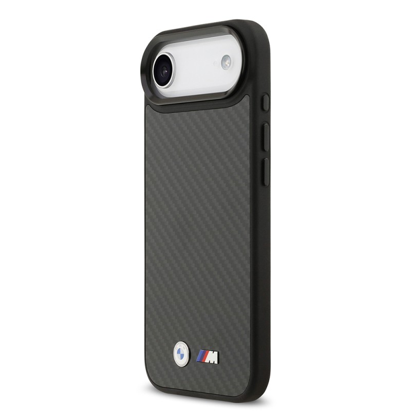 Apple iPhone 17 Air Kılıf BMW Orjinal Lisanslı M-safe Şarj Özellikli Karbon Fiber Metal Logolu Kapak - 3