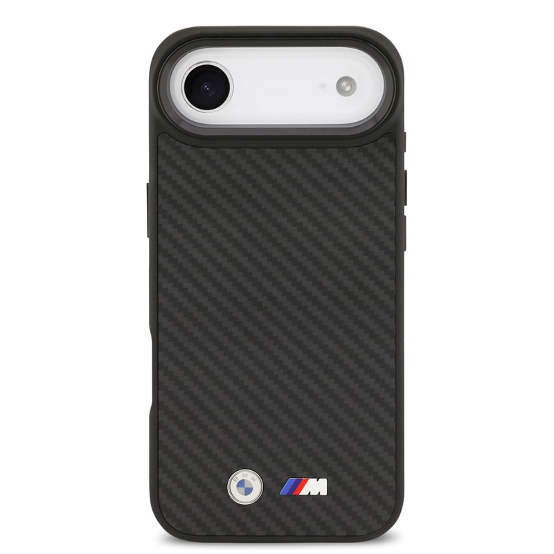 Apple iPhone 17 Air Kılıf BMW Orjinal Lisanslı M-safe Şarj Özellikli Karbon Fiber Metal Logolu Kapak - 4