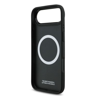 Apple iPhone 17 Air Kılıf BMW Orjinal Lisanslı M-safe Şarj Özellikli Metal BMW ve M Logolu PU Karbon Tasarımlı Kapak - 8